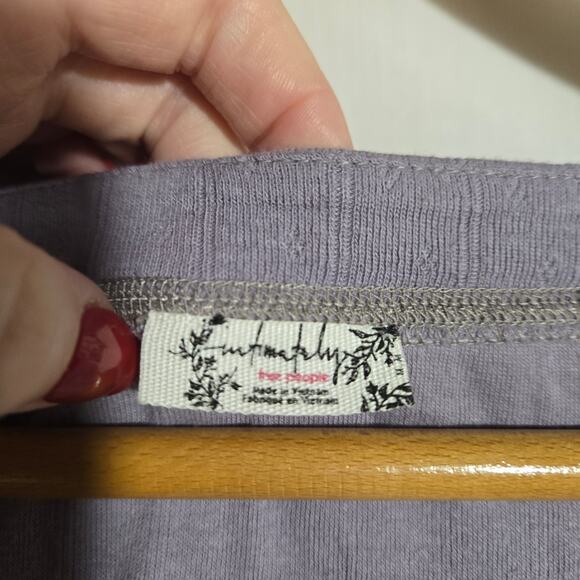 Intimately Free People Henley Top Shirt Casual Basic Base Layer Medium Lavender - Picture 3 of 6